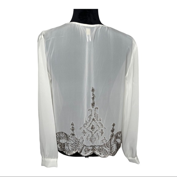 Revolve Plenty by Tracy Reese Embellished Swingly Blouse in Vanilla Beaded XS - Picture 10 of 17